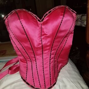 hot pink and black corset